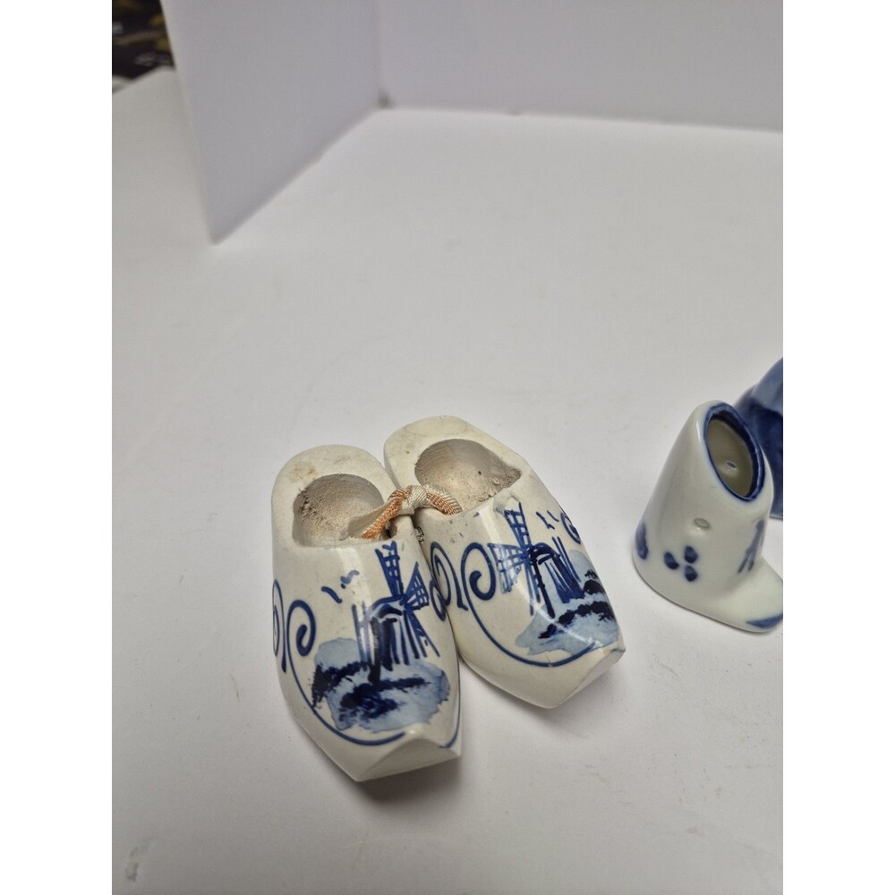 Vintage Lot Of Smalls - Trinkets, Wooden Shoes, Porcelain Figures, Delft